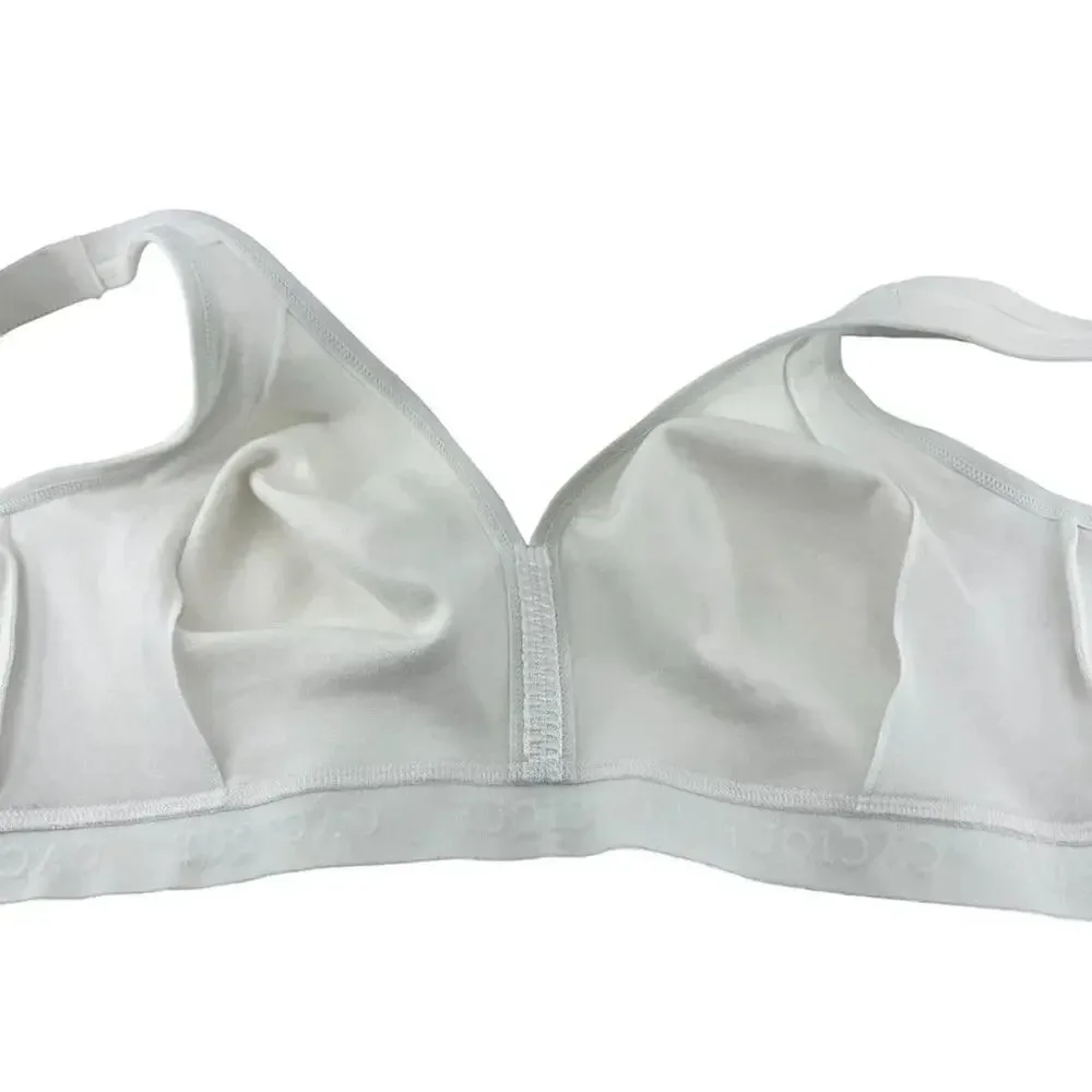 Lane Bryant Cacique White Cotton Lightly Lined No-Wire Full Coverage Bra 42D